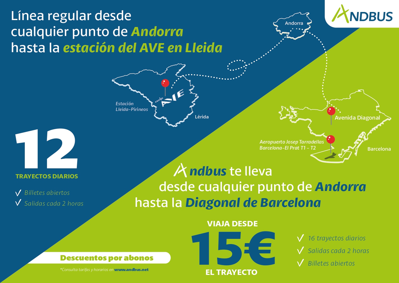 Andbus Map Autobuses entre Barcelona y Andorra y más destinos | andorrabybus.com